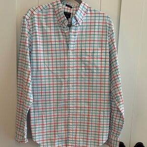 J. Crew Flex Oxford “Classic” Red and Blue Plaid Men's Shirt
